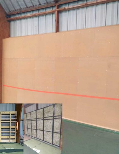 Mur en bois pour le tennis